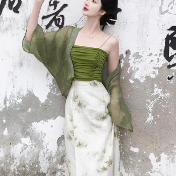 新中式女装中国风改良汉服套装女夏新款别致绝美三件套连衣裙日常