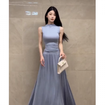 纯欲风性感辣妹套装女夏季无袖修身背心大摆半身裙两件套气质女装